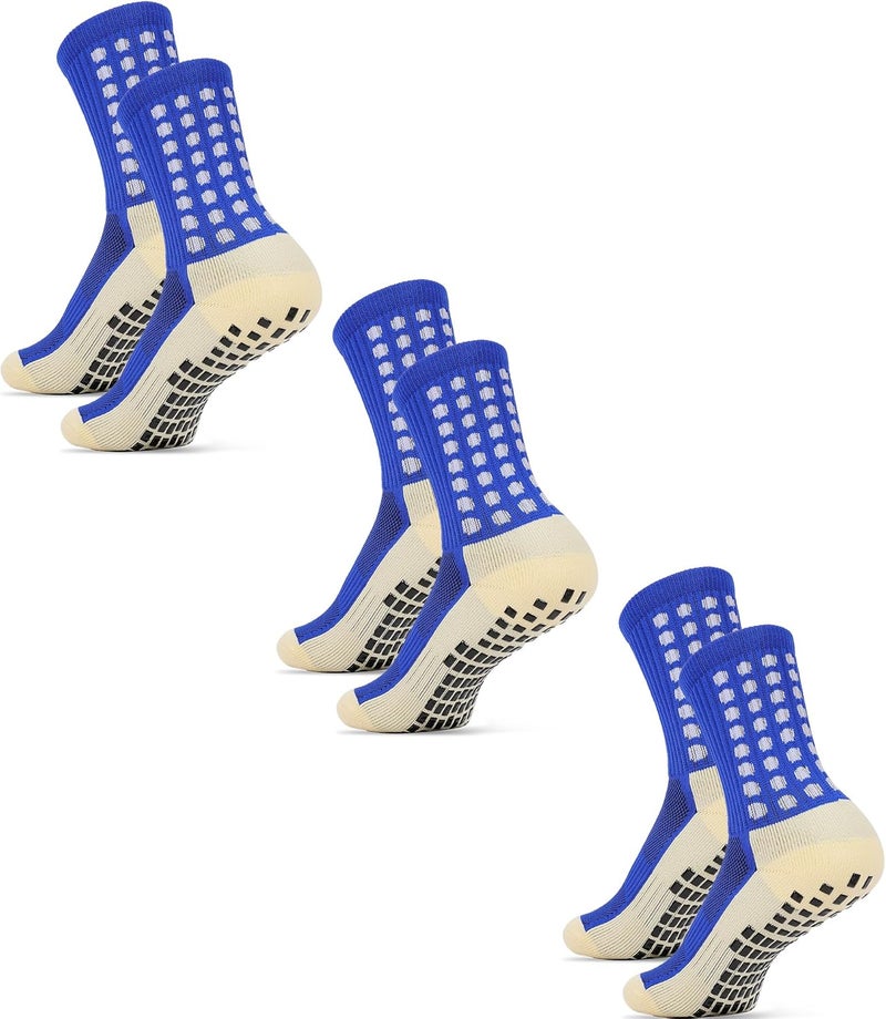Jerucars Kids Grip Soccer Socks Anti Slip Football Athletic Sports Crew Socks for 8-12 Years Youth Boys Girls - Image 1